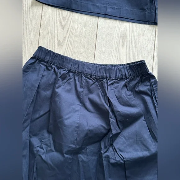 Navy Two-Piece Skirt and Crop Top Set - Picture 5 of 12